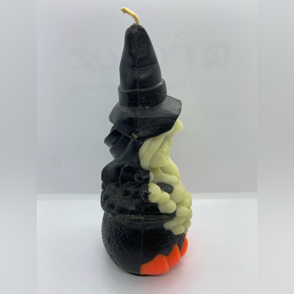 Vintage Gurley Halloween Candle Witch in Bubbling Cauldron Glow In The Dark - Picture 2 of 6